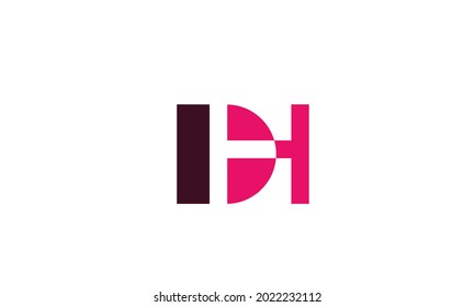 Alphabet letters Initials Monogram logo DH, HD, D and H