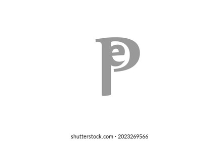 Alphabet letters Initials Monogram logo PE, EP, P and E