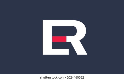 Alphabet letters Initials Monogram logo ER, RE, E and R