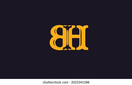 Alphabet letters Initial Monogram Logo BH, HB, B und H