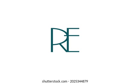 Alphabet letters Initials Monogram logo RE, ER, R and E