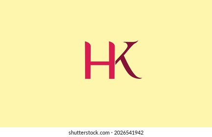 Alphabet letters Initials Monogram logo HK, KH, H and K