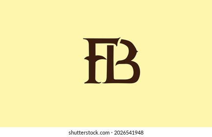 Letras alfabéticas Iniciales Logotipo Monograma FB, BF, F y B