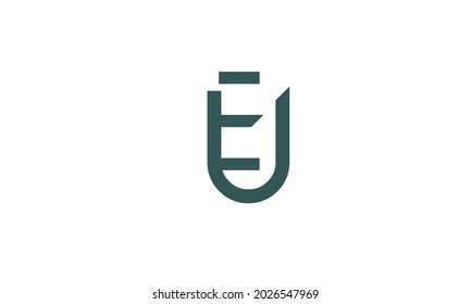 Alphabet letters Initials Monogram logo EU, UE, E and U