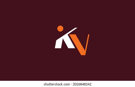 Alphabet letters Initials Monogram logo KV, VK, K and V