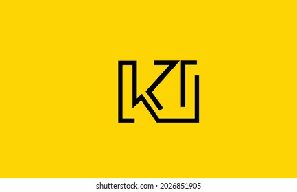 Alphabet letters Initials Monogram logo KU, UK, K and U