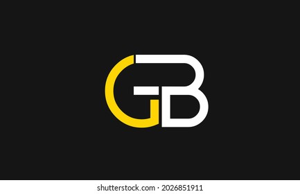 Letras alfabéticas Iniciales logotipo de monograma GB, BG, G y B