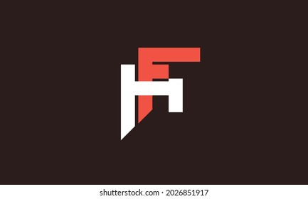 Letras alfabéticas Iniciales Logotipo Monograma FH, HF, F y H