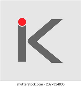 Alphabet letters Initials Monogram logo IK, KI, I and K, Alphabet Letters IK minimalist logo design in a simple yet elegant font, Unique modern creative minimal circular shaped fashion brands. 