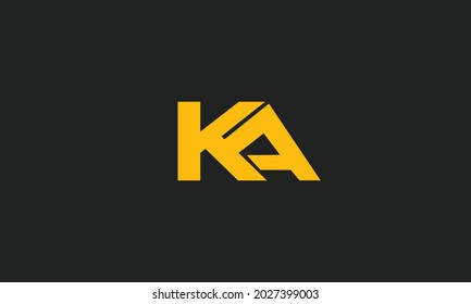 Letras alfabéticas Iniciales Monograma KA, AK, K y A