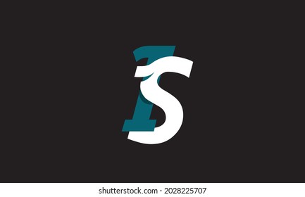 Alphabet letters Initials Monogram logo IS, SI, I and S