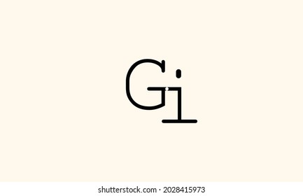 Alphabet letters Initials Monogram logo GI, IG, G and I