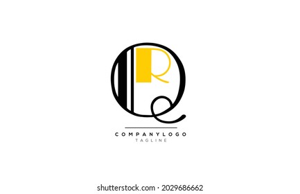Alphabet letters Initial Monogram Logo QR, QR INITIAL, QR Brief
