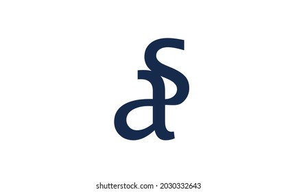 Alphabet letters Initial Monogram Logo AS, SA, A und S