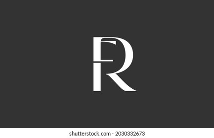 Letras alfabéticas Iniciales Logotipo de monograma FR, RF, F y R