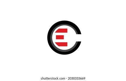 Letras alfabéticas Iniciales Monograma CE, CE, C y E