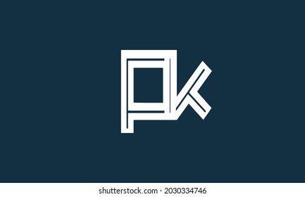 Alphabet letters Initials Monogram logo PK, KP, P and K