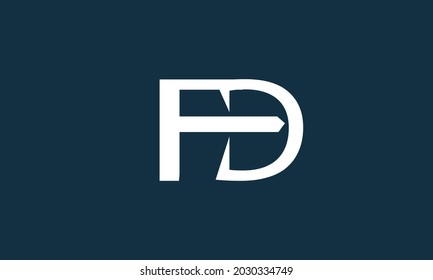 Alphabet letters Initials Monogram logo FD, DF, F and D