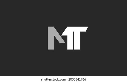 Letras alfabéticas Iniciales Logotipo Monograma MT, TM, M y T