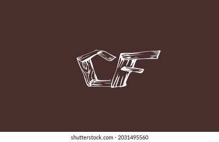 Alphabet letters Initial Monogram Logo CF, FC, C und F