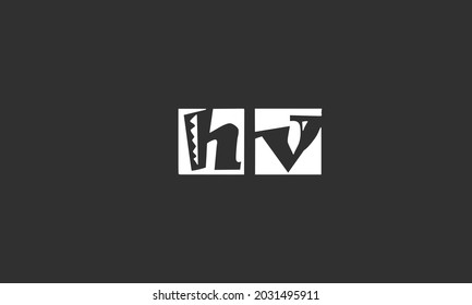 Alphabet letters Initials Monogram logo HV, VH, H and V
