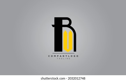 Letras alfabéticas Iniciales Logo Monograma RU, RU INITIAL, letra RU