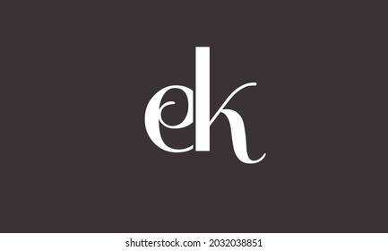 Alphabet letters Initial Monogram Logo EK, KE, E und K