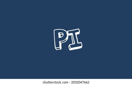 Alphabet letters Initial Monogram Logo PI, IP, P und I