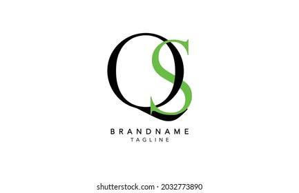 Alphabet letters Initials Monogram logo QS, QS INITIAL, QS letter
