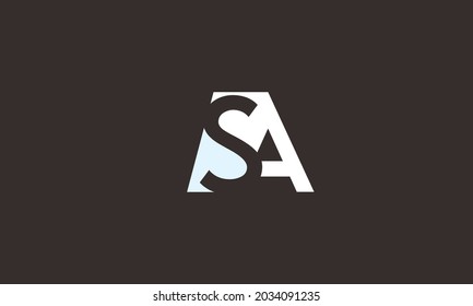 Alphabet letters Initials Monogram logo SA, AS, S and A