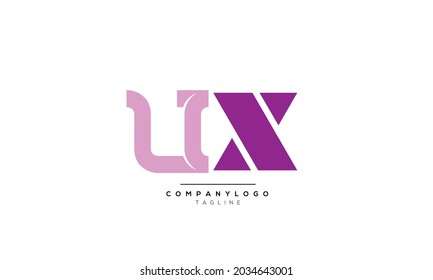 Alphabet letters Initial Monogram Logo UX, UX INITIAL, UX Letter