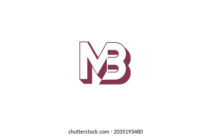 Alphabet letters Initials Monogram logo MB, BM, M and B