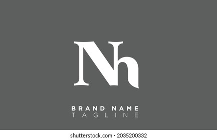 Alphabet letters Initials Monogram logo NH, HN, N and H