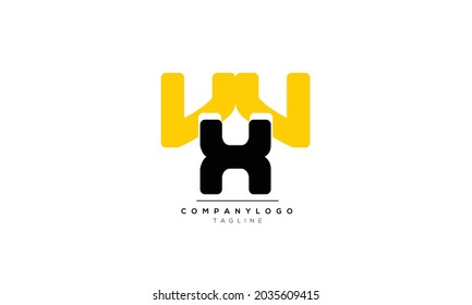 Alphabet letters Initials Monogram logo XW, XW INITIAL, XW letter