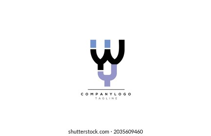 Alphabet letters Initials Monogram logo WY, WY INITIAL, WY letter
