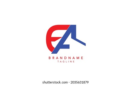 Letras alfabéticas Iniciales logotipo de monograma EA, INICIAL, carta EA