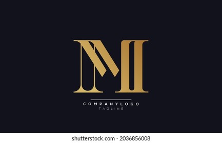 Alphabet letters Initials Monogram logo MM, M and M
