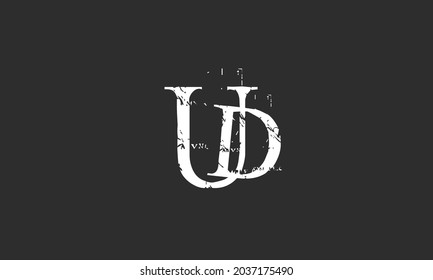 Alphabet letters Initials Monogram logo DU, U and D