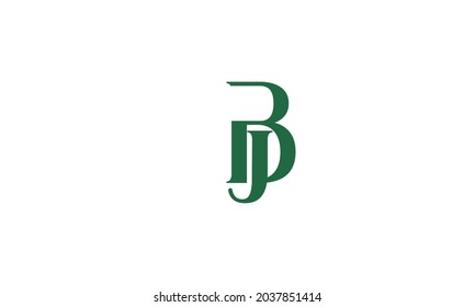 Alphabet letters Initials Monogram logo BJ, JB, B and J