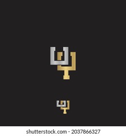 Letras alfabéticas Iniciales Logotipo Monograma UY, YU, Y y U