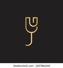 Alphabet letters Initial Monogram Logo UY, YU, Y und U