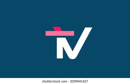 Alphabet letters Initial Monogram Logo TV, VT, T und V
