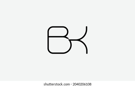 Alphabet letters Initial Monogram Logo BK KB B K