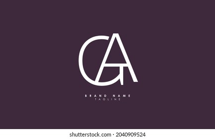Alphabet letters Initials Monogram logo GA, AG, G and A