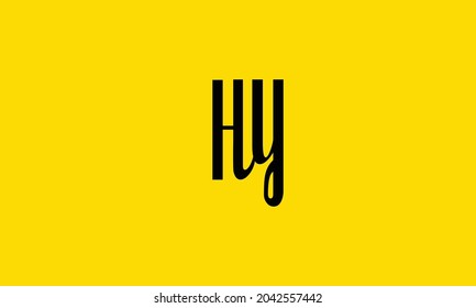 Alphabet letters Initials Monogram logo HY, YH, H and Y