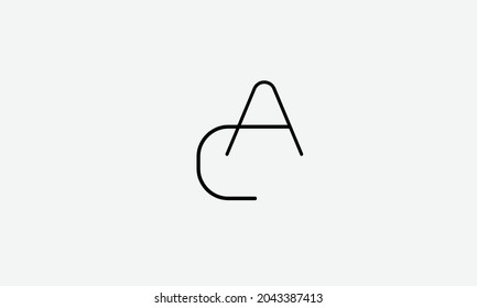 Letras alfabéticas Iniciales Monograma CA AC C A