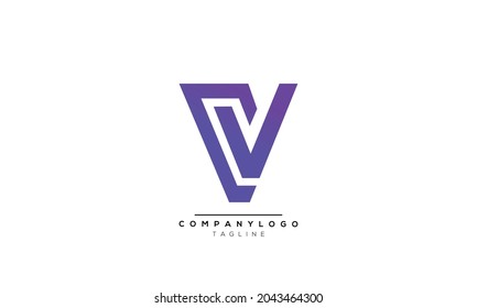 Alphabet letters Initials Monogram logo CV, C and V