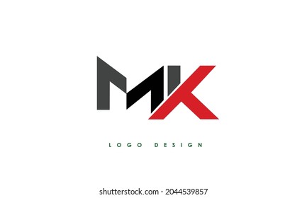 Alphabet letters Initials Monogram logo MK, KM, M and K