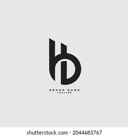 Alphabet letters Initials Monogram logo HB, BH, H and B