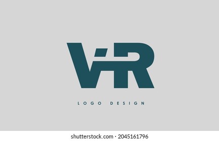 Alphabet letters Initials Monogram logo VR, RV, V and R